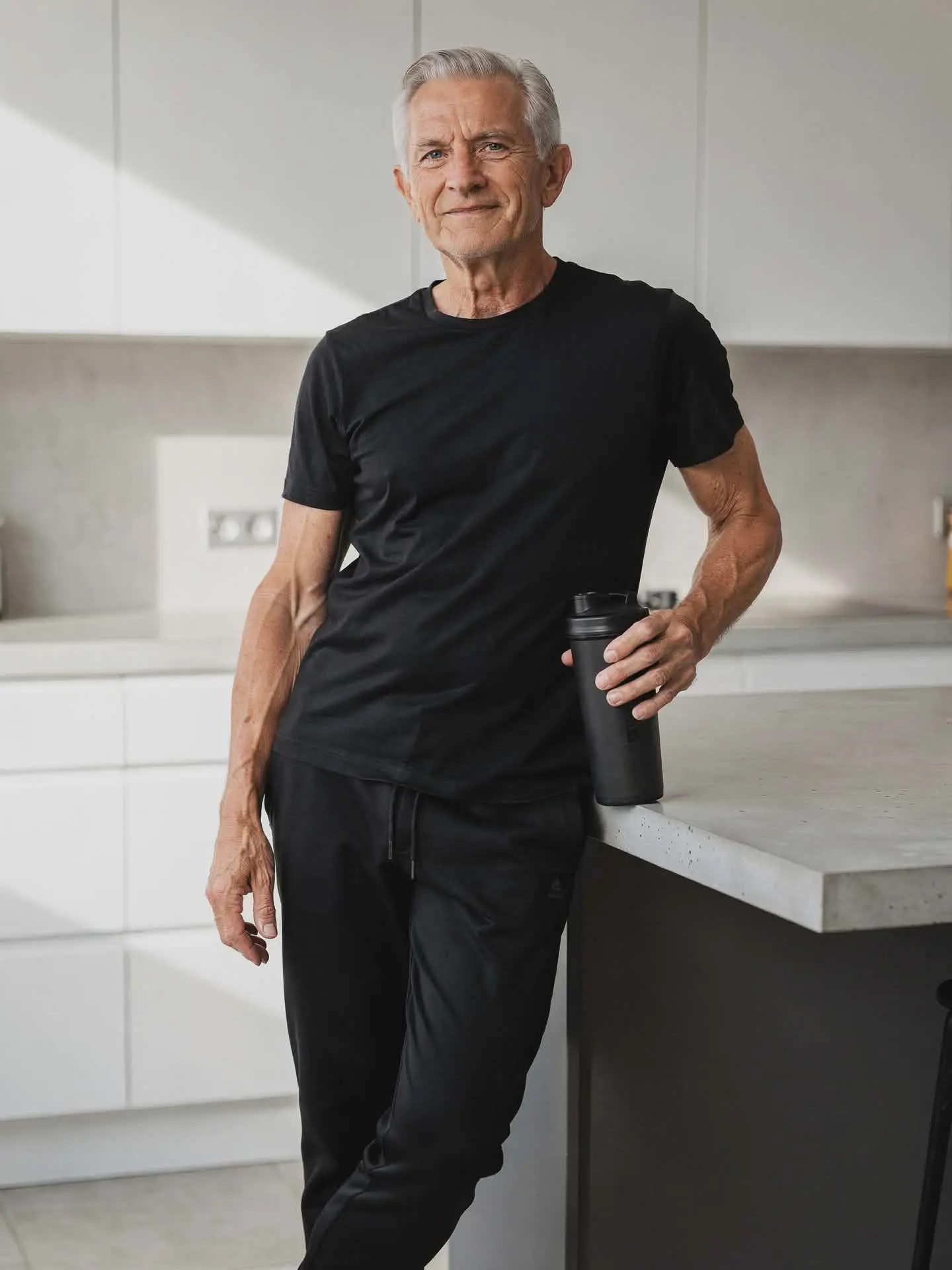 Man enjoying Trunori wellness shake